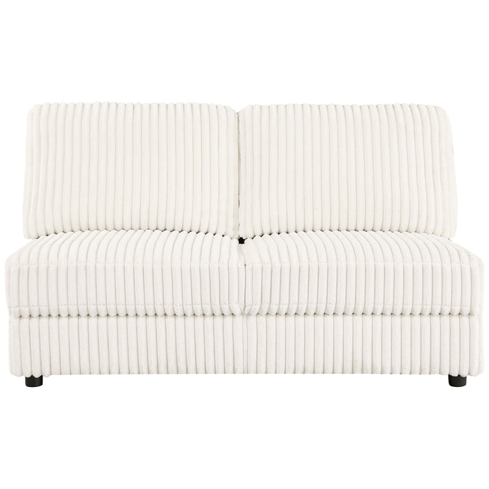 Emberson Upholstered Armless Loveseat Ivory - National Warehouse Furniture (Buffalo, NY)