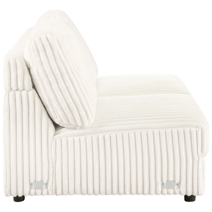 Emberson Upholstered Armless Loveseat Ivory - National Warehouse Furniture (Buffalo, NY)