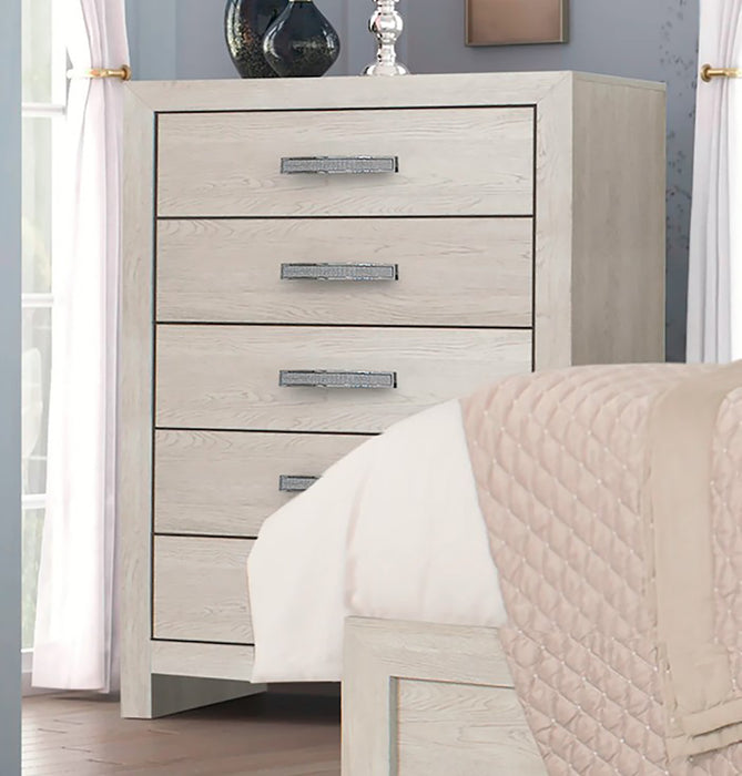 Crown Mark Furniture Jaylen 5 Drawer Chest in Gray - National Warehouse Furniture (Buffalo, NY)