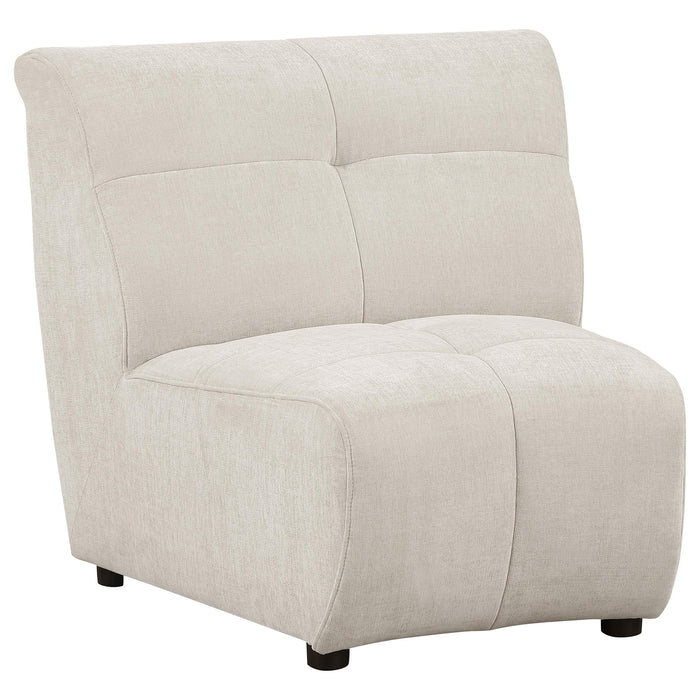 Charlotte Upholstered Curved Armless Chair Ivory - National Warehouse Furniture (Buffalo, NY)