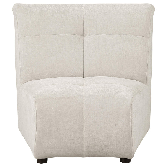 Charlotte Upholstered Curved Armless Chair Ivory - National Warehouse Furniture (Buffalo, NY)