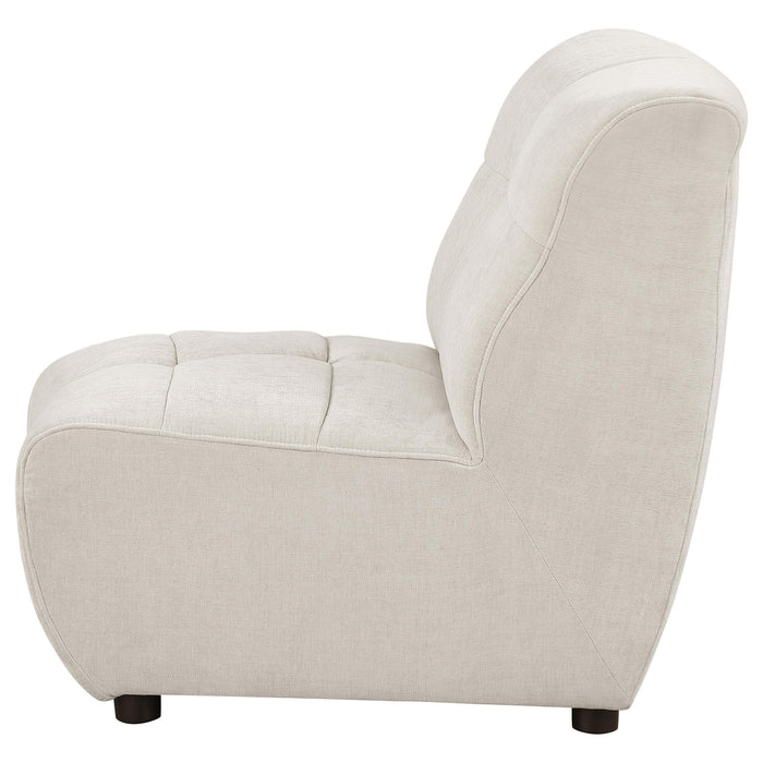 Charlotte Upholstered Curved Armless Chair Ivory - National Warehouse Furniture (Buffalo, NY)