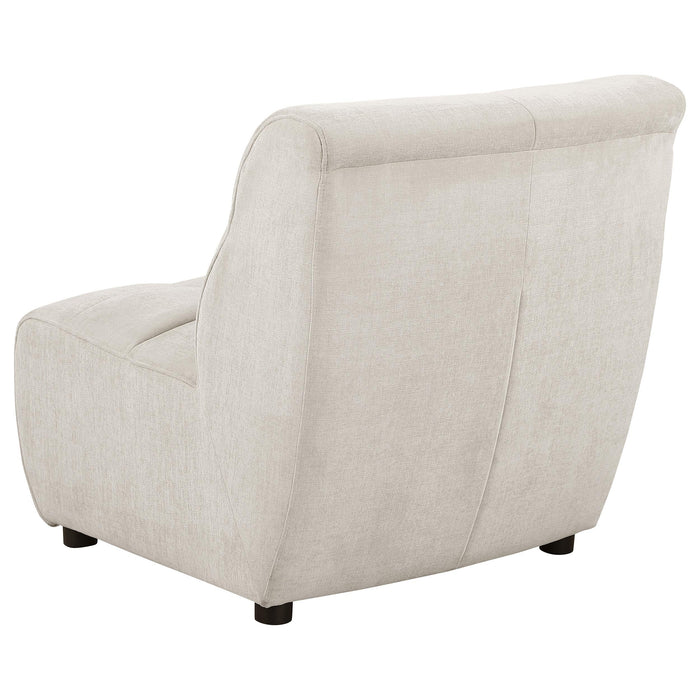 Charlotte Upholstered Curved Armless Chair Ivory - National Warehouse Furniture (Buffalo, NY)