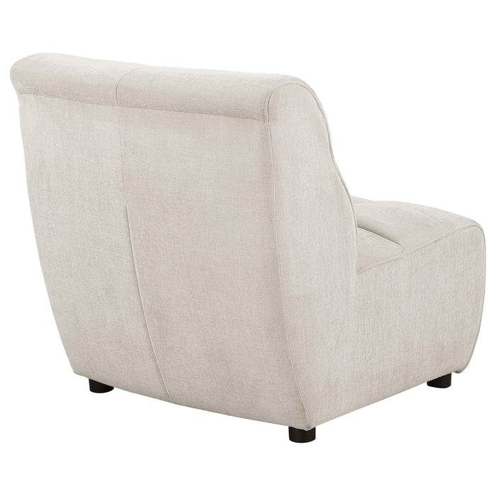 Charlotte Upholstered Curved Armless Chair Ivory - National Warehouse Furniture (Buffalo, NY)