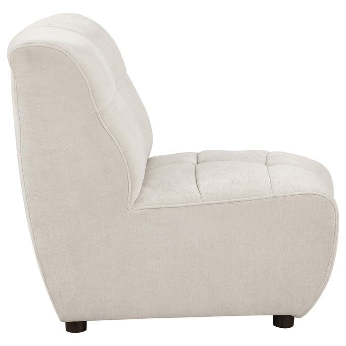 Charlotte Upholstered Curved Armless Chair Ivory - National Warehouse Furniture (Buffalo, NY)