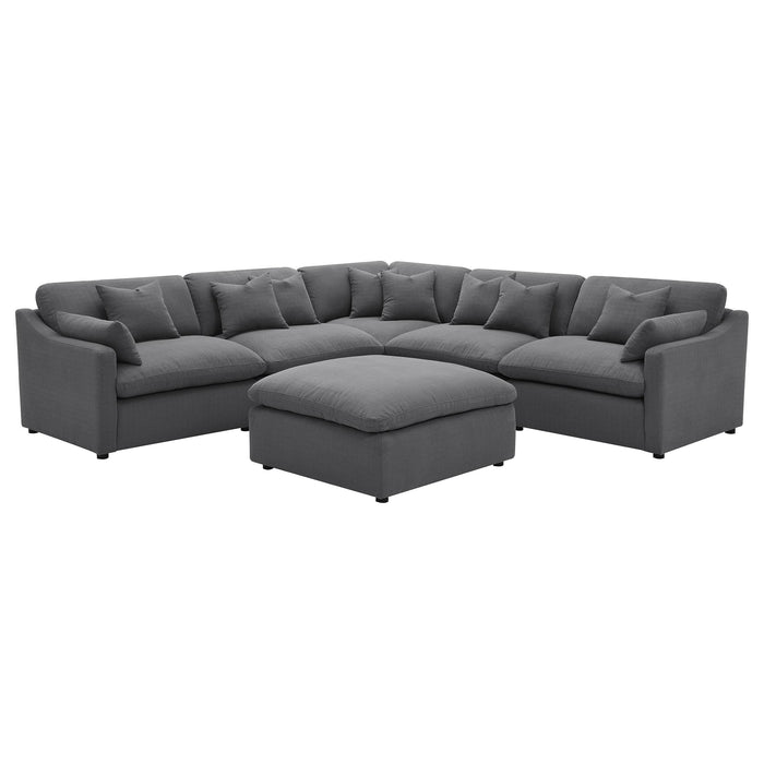 Hobson 6-piece Upholstered Modular Sectional Sofa Charcoal - National Warehouse Furniture (Buffalo, NY)