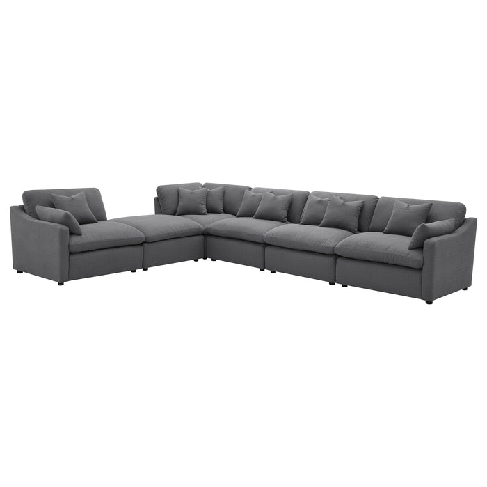 Hobson 6-piece Upholstered Modular Sectional Sofa Charcoal - National Warehouse Furniture (Buffalo, NY)