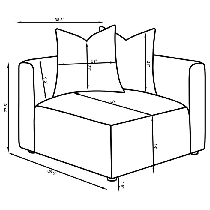 Jennifer Upholstered Corner Chair - National Warehouse Furniture (Buffalo, NY)