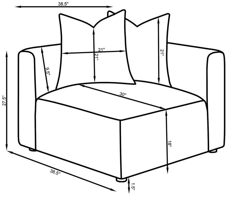 Jennifer Upholstered Corner Chair - National Warehouse Furniture (Buffalo, NY)