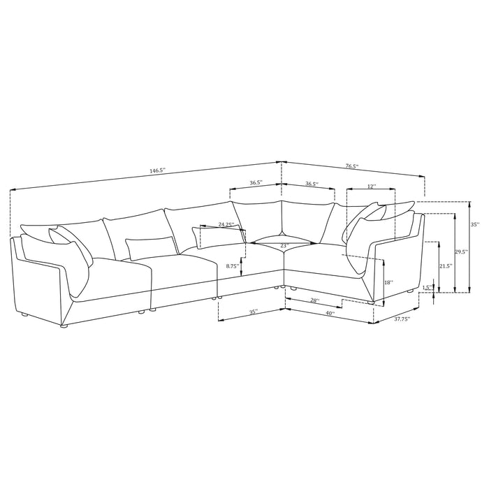 Sasha 5 Piece Sectionals - National Warehouse Furniture (Buffalo, NY)