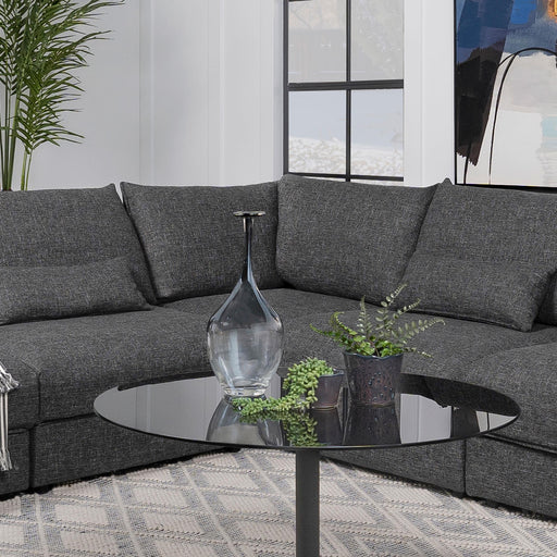 Sasha Upholstered Corner Chair Barely Black - National Warehouse Furniture (Buffalo, NY)
