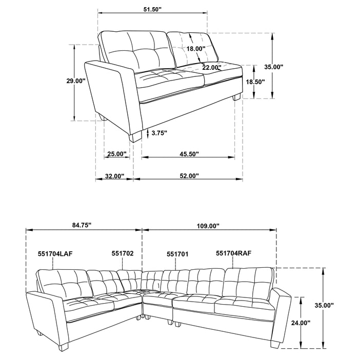 Georgina 4-piece Upholstered Modular Sectional Sofa Beige - National Warehouse Furniture (Buffalo, NY)