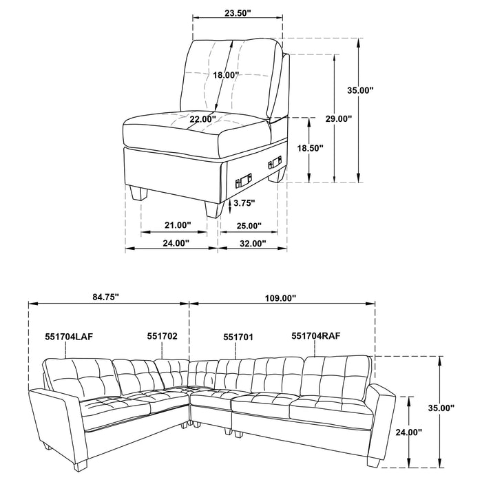 Georgina 4-piece Upholstered Modular Sectional Sofa Beige - National Warehouse Furniture (Buffalo, NY)