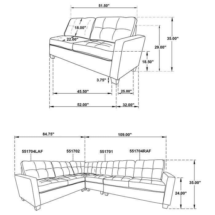Georgina Sectional Loveseat - National Warehouse Furniture (Buffalo, NY)