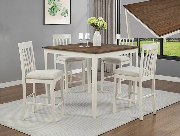 Brody 5Pk Ct Ht Table Set Wh/Brown