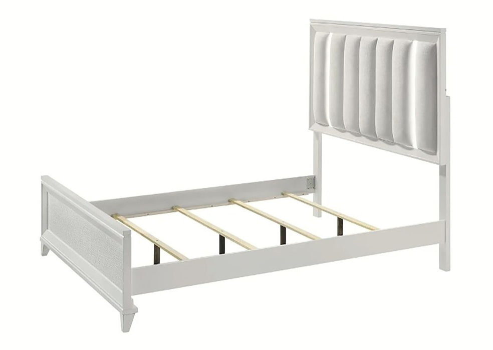 Crown Mark Furniture Cressida Queen Upholstered Panel Bed in White B7300-Q - National Warehouse Furniture (Buffalo, NY)