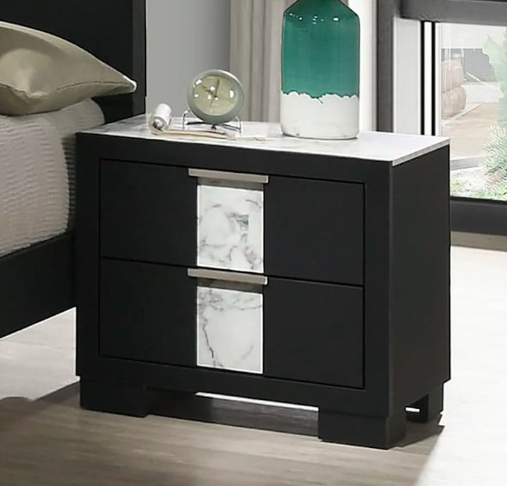 Crown Mark Furniture Rangley 2 Drawer Nightstand in Black - National Warehouse Furniture (Buffalo, NY)