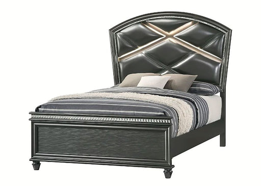 Crown Mark Furniture Adira Queen Upholstered Panel Bed in Silver B7880-Q image