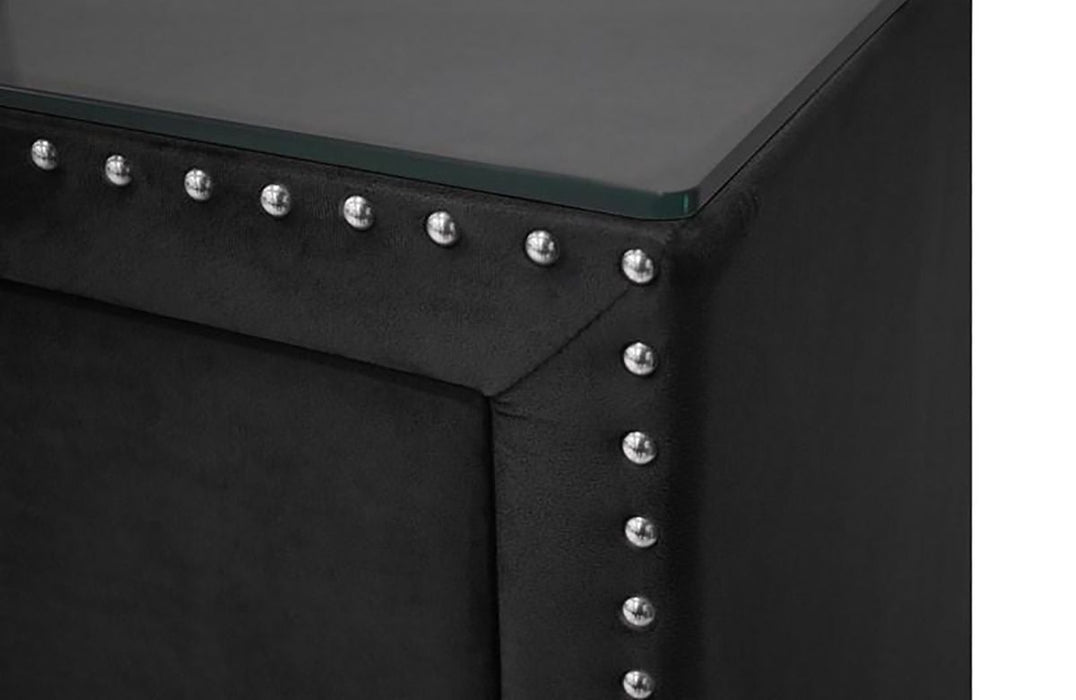 Crown Mark Furniture Lucinda 2 Drawer Nightstand in Black - National Warehouse Furniture (Buffalo, NY)