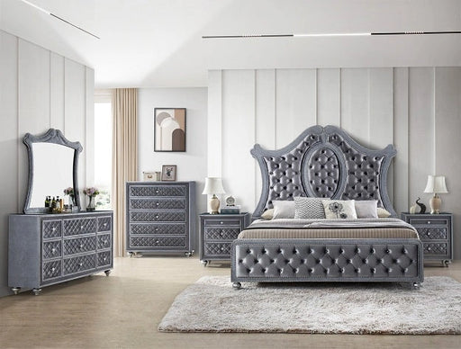 Crown Mark Furniture Voltare Mirror in Dark Grey image