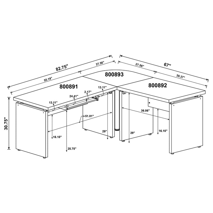 Skylar L-Shape Desks - National Warehouse Furniture (Buffalo, NY)