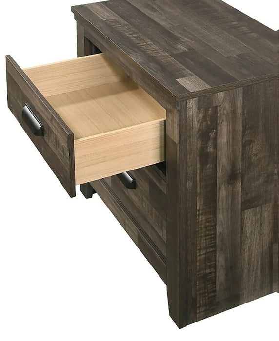 Crown Mark Furniture Carter 2 Drawer Nightstand in Brown - National Warehouse Furniture (Buffalo, NY)