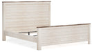 Willowton Panel Bed with Mirrored Dresser & 2 Nightstands