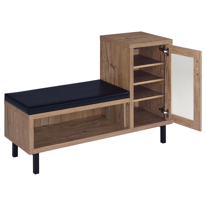 Teller 1-door Entryway Shoe Storage Cabinet Natural Oak - National Warehouse Furniture (Buffalo, NY)