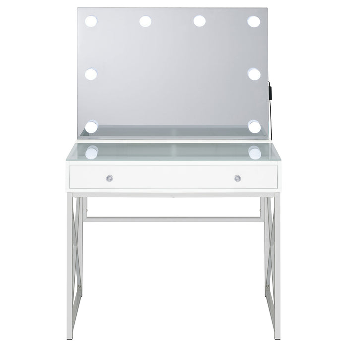Eliza Makeup Vanity Table with LED Mirror and Stool - National Warehouse Furniture (Buffalo, NY)