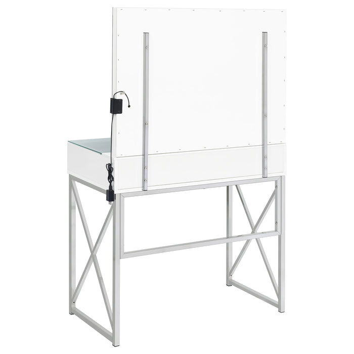 Eliza Makeup Vanity Table with LED Mirror and Stool - National Warehouse Furniture (Buffalo, NY)
