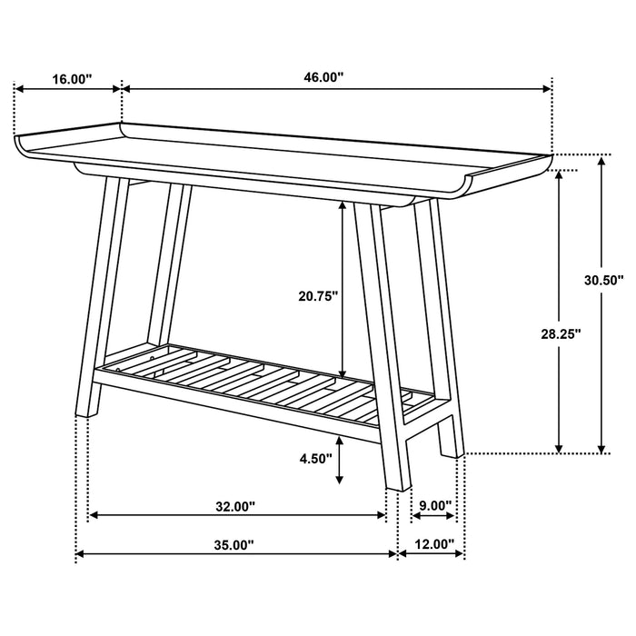 Ornelas 46-inch Console Table with Slatted Shelf Mango Brown - National Warehouse Furniture (Buffalo, NY)