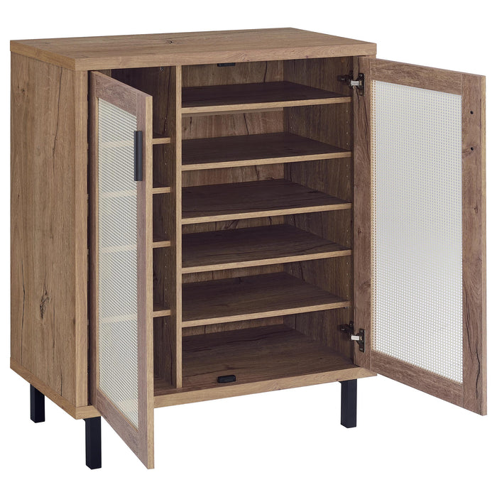 Teller 2-door Shoe Storage Cabinet Natural Oak - National Warehouse Furniture (Buffalo, NY)