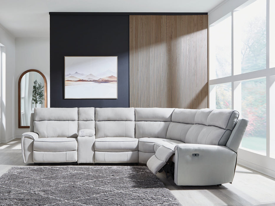 Social Pointe Reclining Sectional with Storage Console - National Warehouse Furniture (Buffalo, NY)