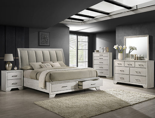JAYMES Q STORAGE BED HB WHITE MIST - National Warehouse Furniture (Buffalo, NY)
