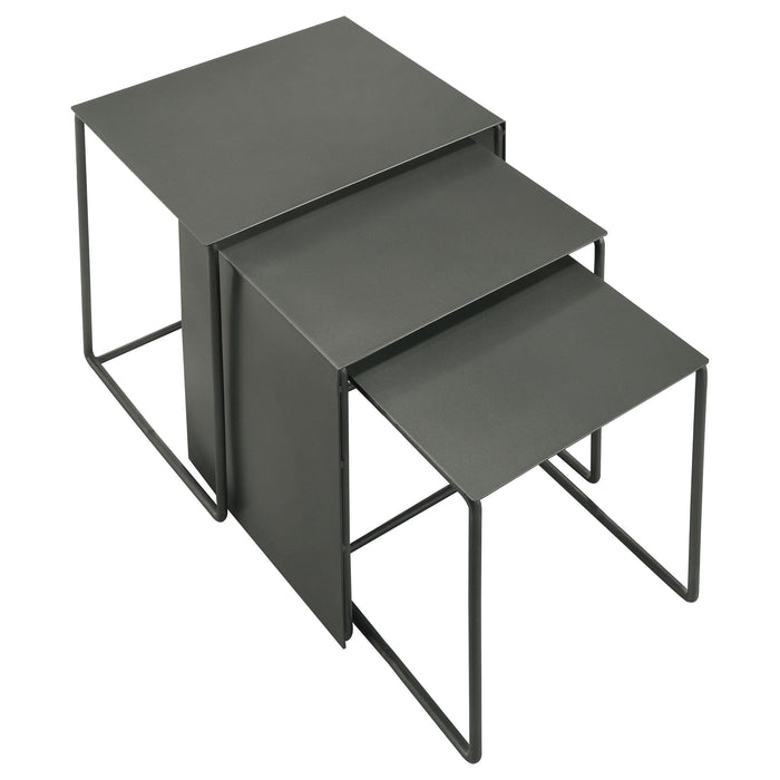 Imez 3-piece Rectangular Metal Nesting Table Grey - National Warehouse Furniture (Buffalo, NY)