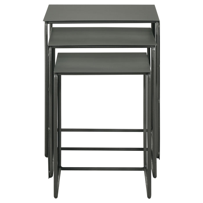 Imez 3-piece Rectangular Metal Nesting Table Grey - National Warehouse Furniture (Buffalo, NY)