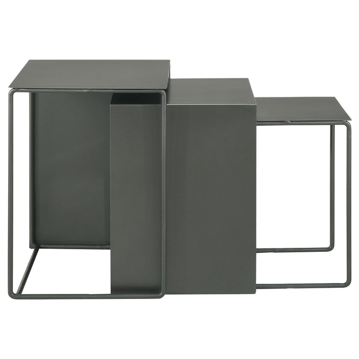Imez 3-piece Rectangular Metal Nesting Table Grey - National Warehouse Furniture (Buffalo, NY)