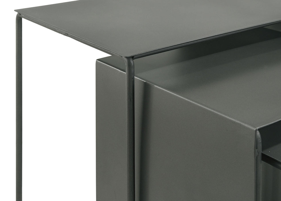 Imez 3-piece Rectangular Metal Nesting Table Grey - National Warehouse Furniture (Buffalo, NY)