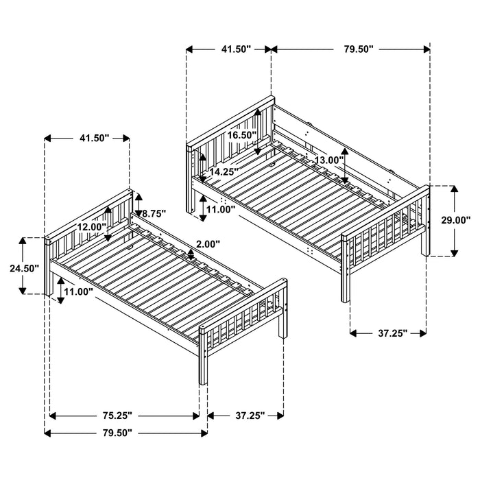 Dakota Bunk Beds - National Warehouse Furniture (Buffalo, NY)