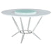 Abby Round Dining Table with Lazy Susan White and Chrome - National Warehouse Furniture (Buffalo, NY)