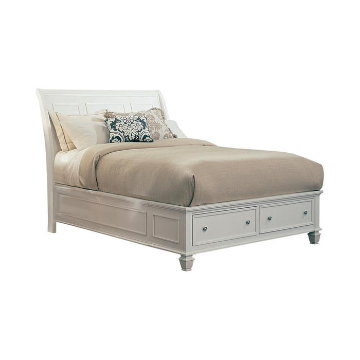 Sandy Beach Queen & E.King Panel Bed with High Headboard Black & White - National Warehouse Furniture (Buffalo, NY)