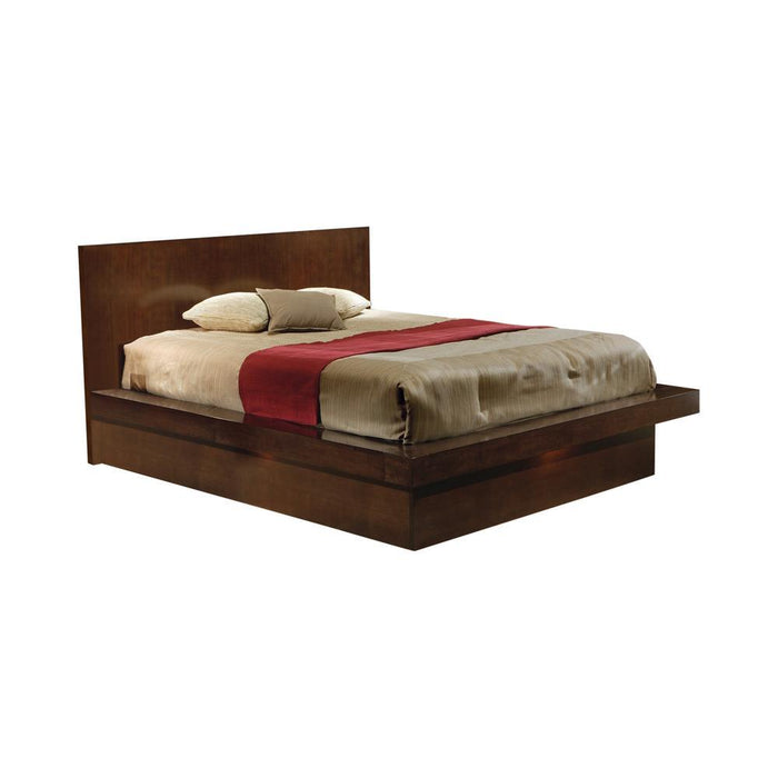 Jessica Eastern King & Queen Platform Bed with Rail Seating Cappuccino - National Warehouse Furniture (Buffalo, NY)