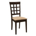 Gabriel Lattice Back Side Chairs Cappuccino and Tan (Set of 2) - National Warehouse Furniture (Buffalo, NY)