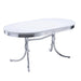 Retro Oval Dining Table Glossy White and Chrome - National Warehouse Furniture (Buffalo, NY)