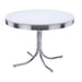 Retro Round Dining Table Glossy White and Chrome - National Warehouse Furniture (Buffalo, NY)