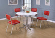 Retro Round Dining Table Glossy White and Chrome - National Warehouse Furniture (Buffalo, NY)