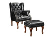 Roberts Button Tufted Back Accent Chair with Ottoman Black and Espresso - National Warehouse Furniture (Buffalo, NY)