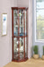 Appledale 6-shelf Corner Curio Cabinet Medium Brown - National Warehouse Furniture (Buffalo, NY)