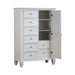 Sandy Beach 8-drawer Door Chest Storage Cream White - National Warehouse Furniture (Buffalo, NY)