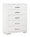 Jessica 5-drawer Chest White - National Warehouse Furniture (Buffalo, NY)